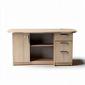 Bureau en bois clair avec rangement intégré dimensions 120 x 60 x 75cm
