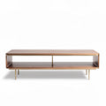 Table basse en bois de noyer avec étagère en métal 120 x 60 x 40cm