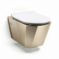 Toilettes suspendues en céramique beige avec abattant 40 x 38 x 30 cm