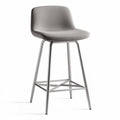 Tabouret de bar en métal argenté et tissu gris 45 x 45 x 100cm