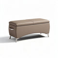 Banc de rangement en simili cuir beige dimensions 100 x 40 x 45cm