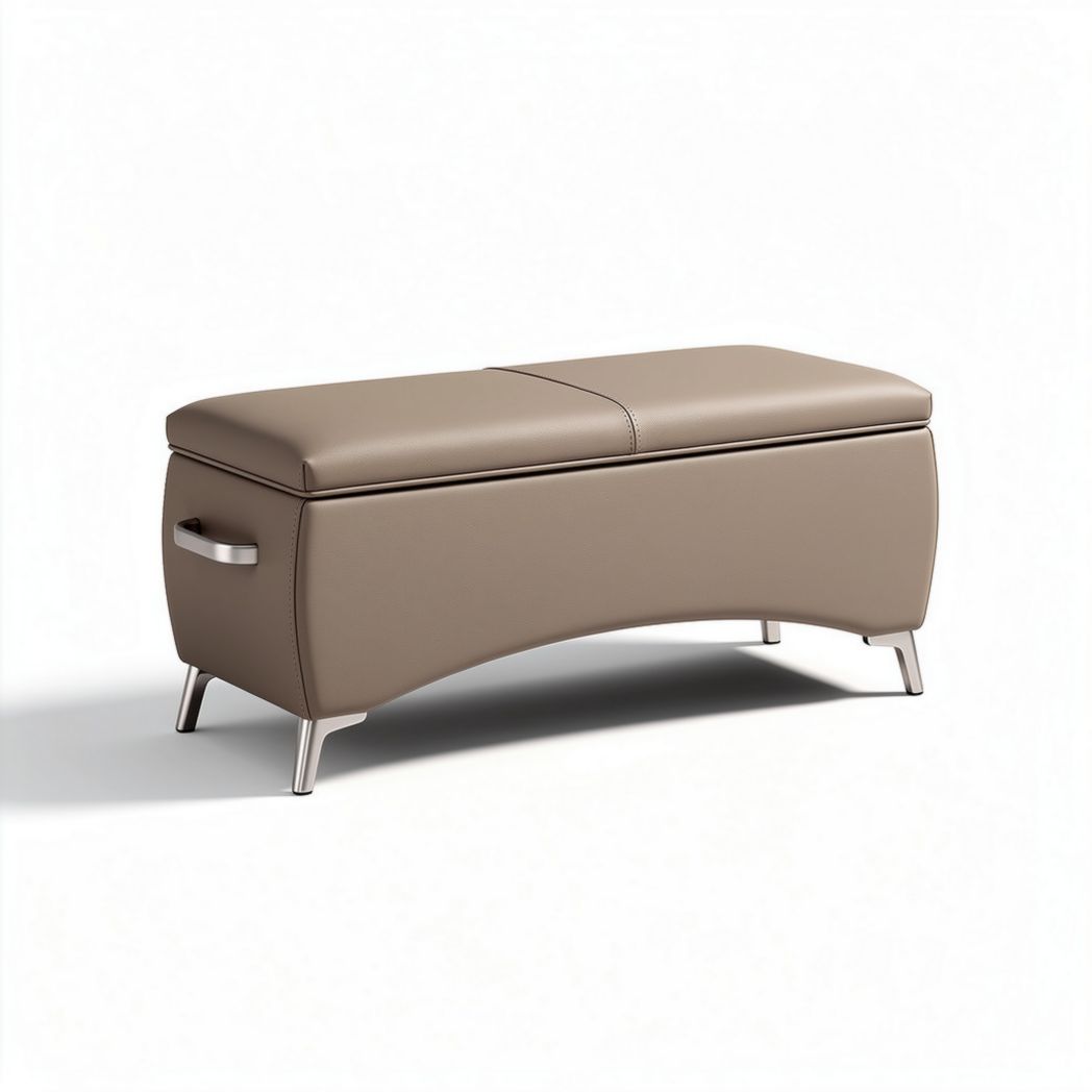 Banc de rangement en simili cuir beige dimensions 100 x 40 x 45cm