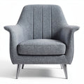 Fauteuil en tissu gris avec pieds en métal dimensions 80 x 70 x 80cm